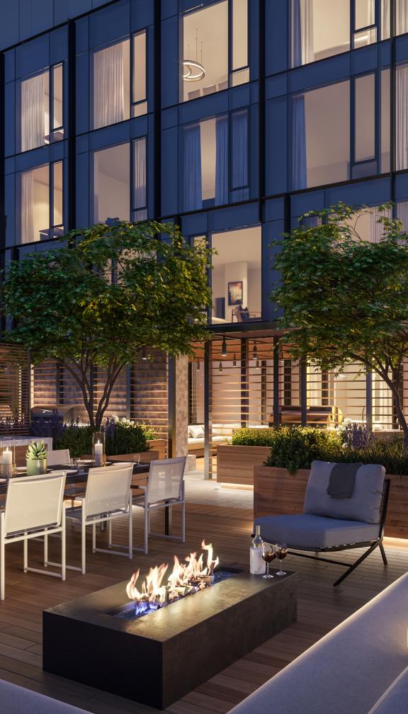 The Quinn's exterior patio area