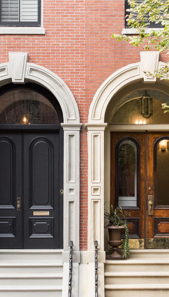 Red brick row houses