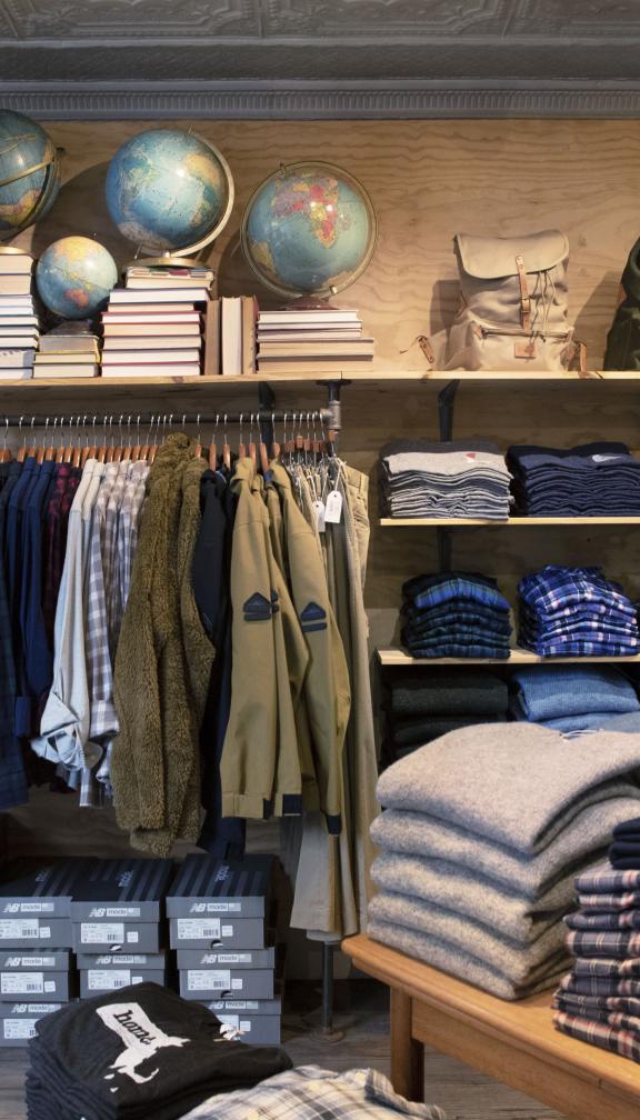 clothes in a retail store
