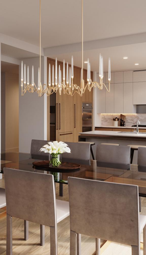 Penthouse kitchen and dining area